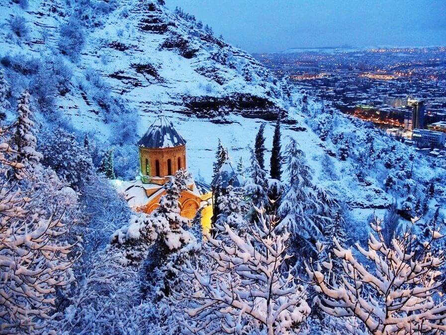 Зимний Тбилиси в Грузии